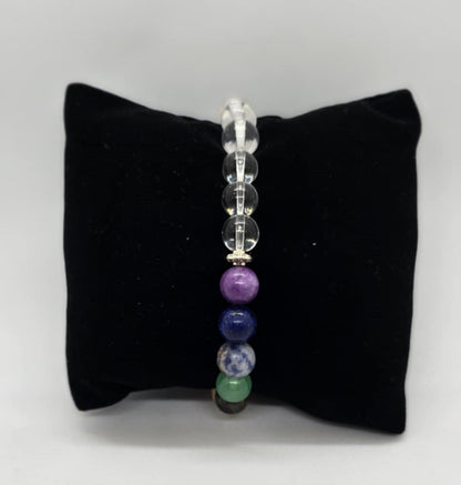 7 Main Chakra Bracelet with Clear Quartz