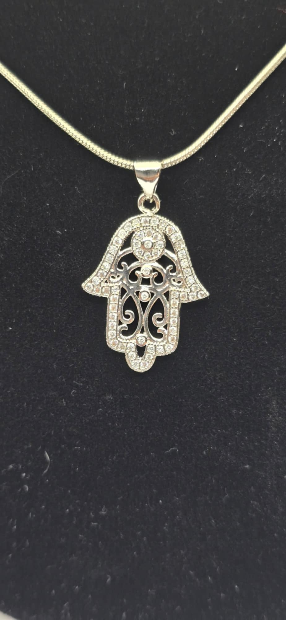 Hamsa Necklace (Silver plated)