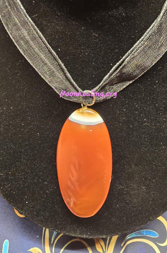 Natural Brown Banded Agate Pendant & Necklace