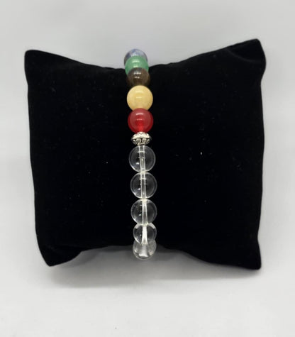 7 Main Chakra Bracelet with Clear Quartz